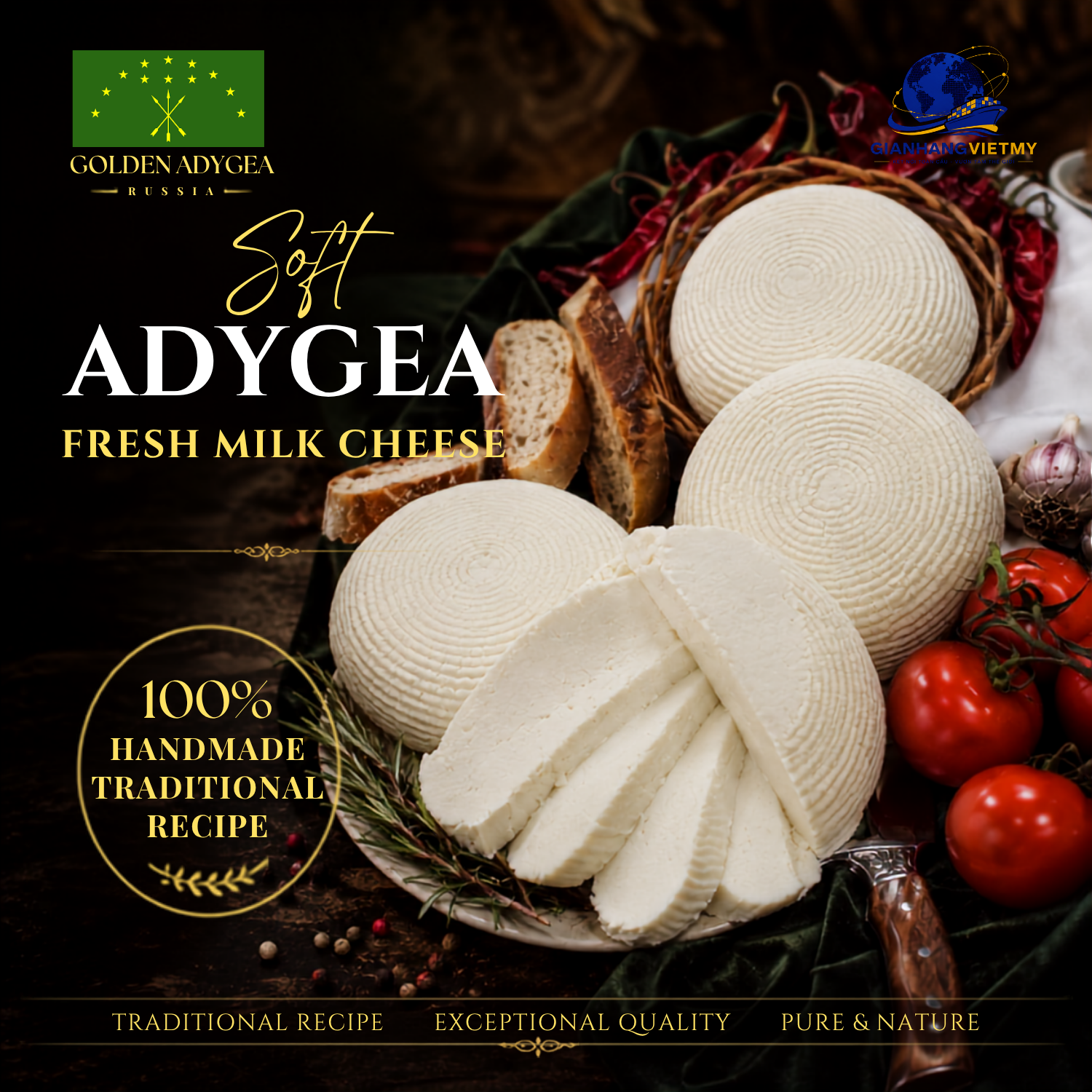 Phô mai “Adygea” mềm từ sữa bò - 1kg